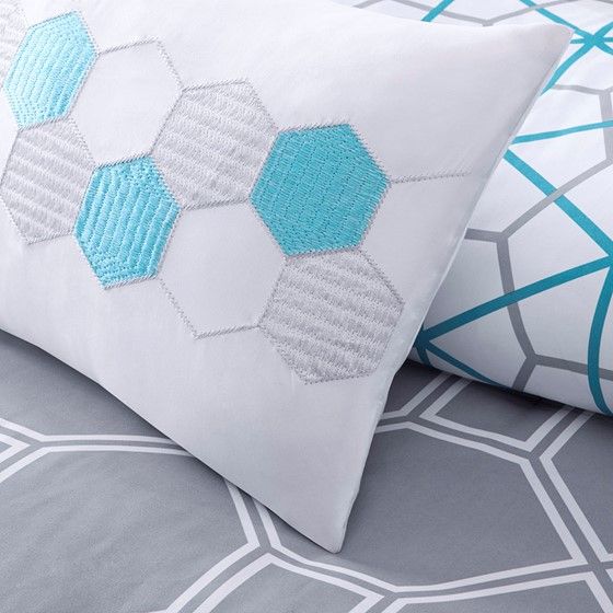 Olliix by Intelligent Design Clara Blue Twin/Twin Extra Large Comforter Set-4