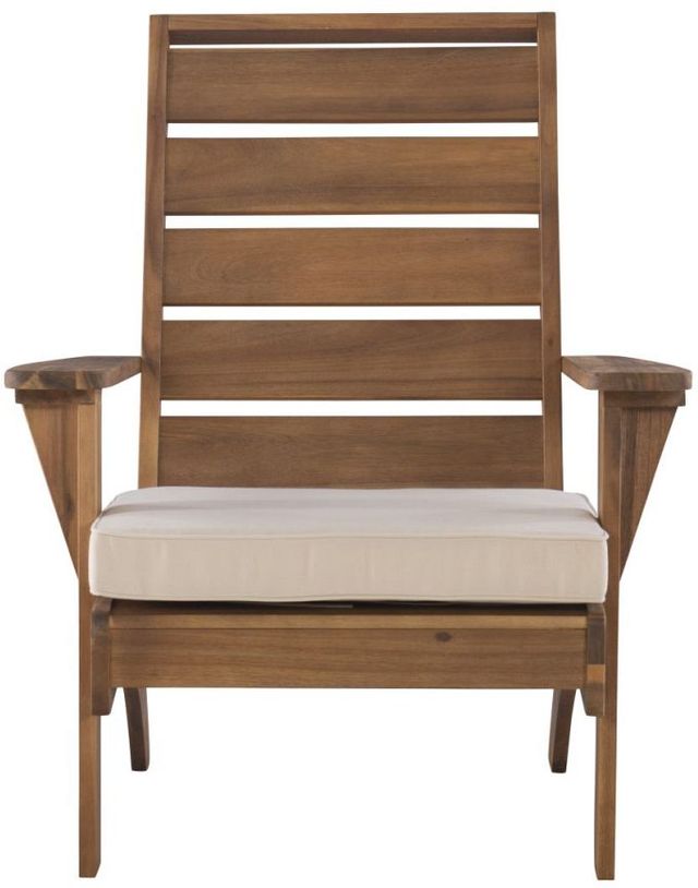 Linon Rockport Natural Fabric/Wooden Outdoor Chair-3