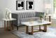 Elements International Morris Espresso End Table with White Marble Top-1