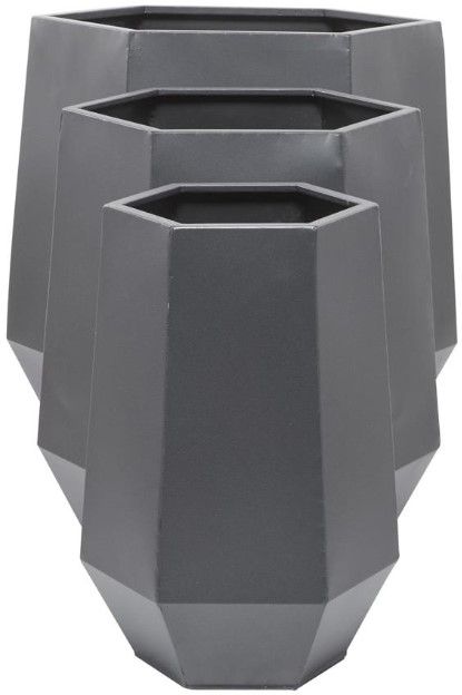 Deco Marche CosmoLiving by Cosmopolitan 3-Piece Gray Indoor Outdoor Planter-1