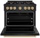 ZLINE Classic Autograph Edition 36" Black Stainless Steel Pro Style Gas Range with Polished Gold Accents-1