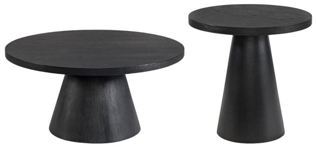 Elements International Portland 2-Piece Black Occational Table Set-0