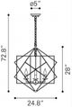 Zuo® Penta Gold Ceiling Lamp-5