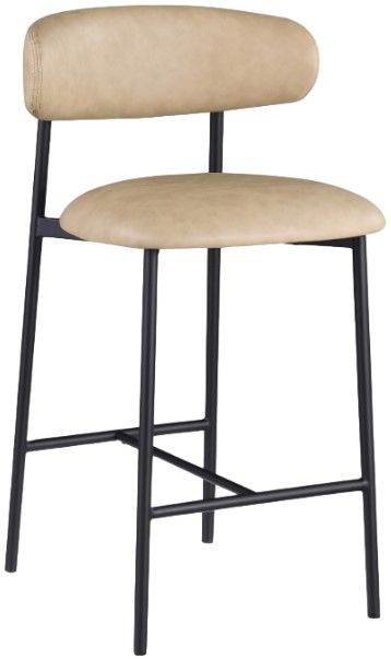 Meridian Furniture Lupita Tan/Matte Black Counter Stool-0