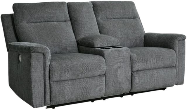 Signature Design by Ashley® Barnsana Gravel Power Reclining Loveseat with Console-0
