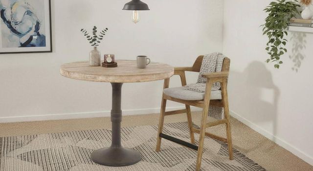 Nest Home Collections Sadie Medium Gray Round Counter Table with Iron Base-1