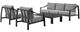 Armen Living Koda 4-Piece Black/Grey Outdoor Conversation Set-0
