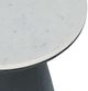A & B Home Black Wood and Marble Pedestal Side Table-2