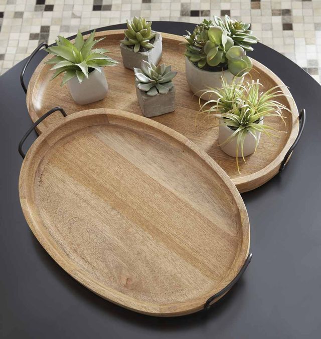 Signature Design by Ashley® Jocelyne 2-Piece Black/Brown Tray Set-3