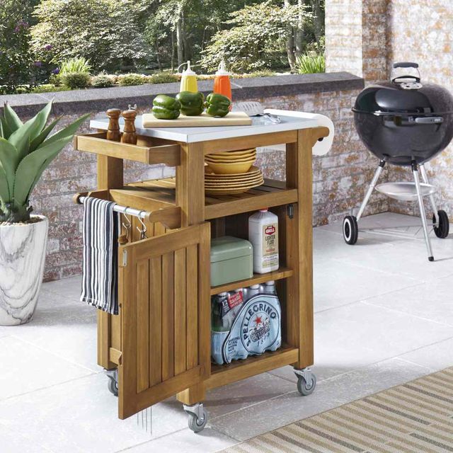 homestyles® Maho Brown Kitchen Cart-4
