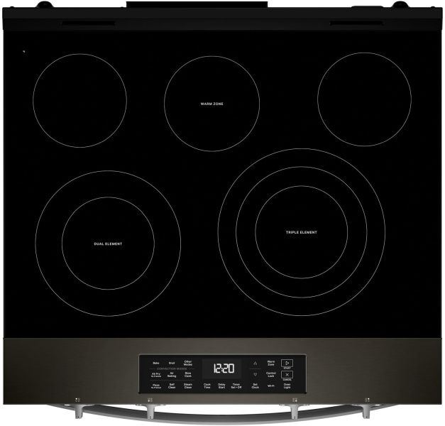 Whirlpool® 30" Black Stainless Steel Glass Top Slide-In Electric Range with Air Cooking Technology-2