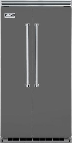 Viking® 5 Series 42 in. 25.3 Cu. Ft. Damascus Grey Built In Side-by-Side Refrigerator