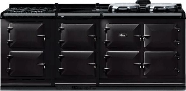 AGA™ eR7 210 Classic Cast Iron 83" Gloss Black Pro Style Dual Fuel Range-0