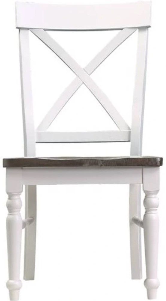 Emerald Home Mountain Retreat Antique White Dining Chair-2