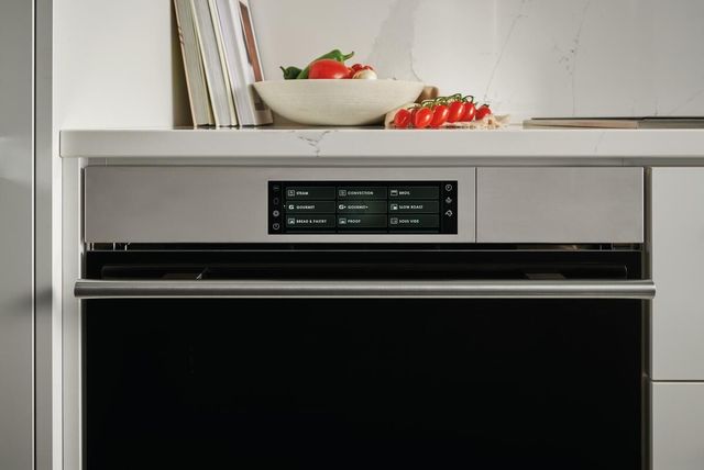 Close view of a Wolf Transitional Line wall oven