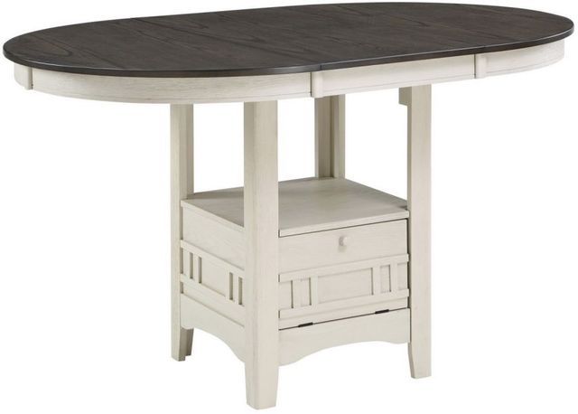 Mazin Furniture Junipero Antique White Dining Table with Rosy Brown Top -0
