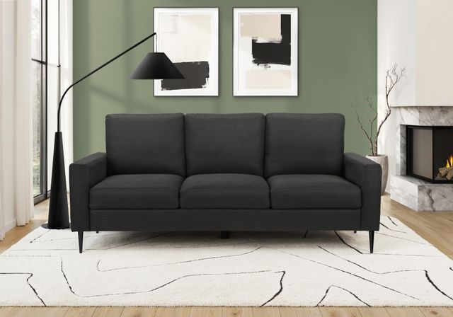 Monarch Specialties Inc. Black 75" Sofa with Black Metal Legs-1