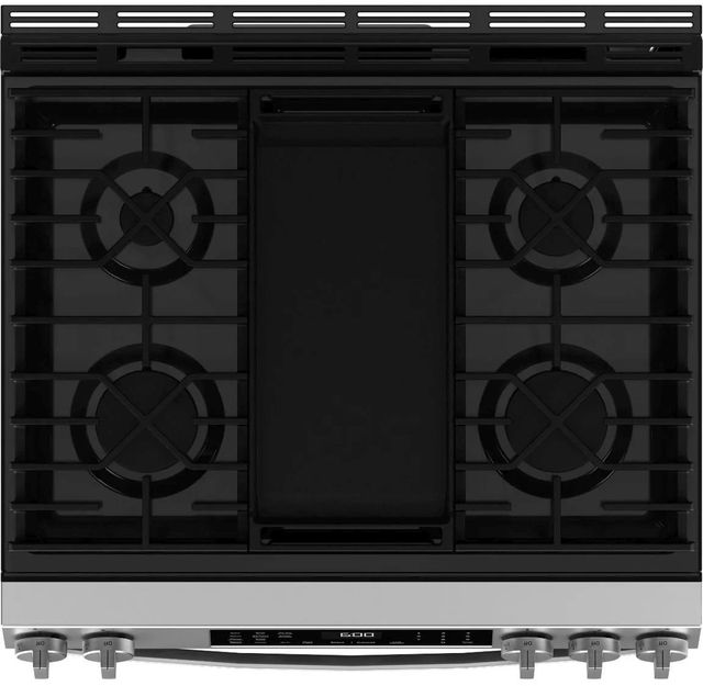 GE® 600 Series 30" Fingerprint Resistant Stainless Steel Slide In Gas Range-1