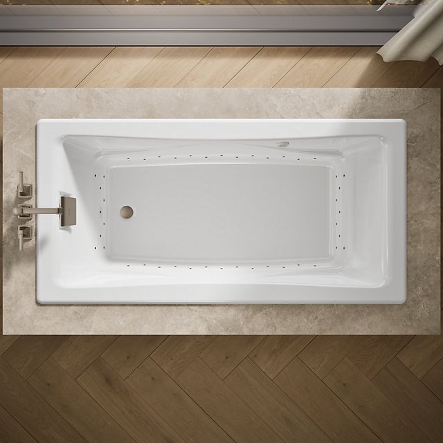 KOHLER® Tea-for-Two® White 71" x 36" Heated Bubble Massage™ Air Bath-2