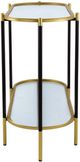 A & B Home Bertram Mirror Top Console Table with Gold and Black Iron Crossed Base,-2