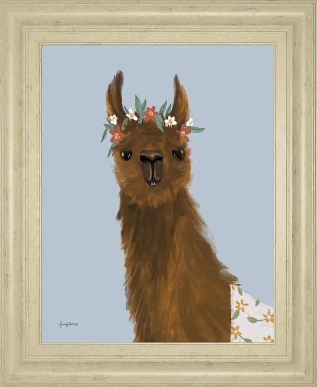 Classy Art Delightful Alpacas II by Becky Thorns Wall Art-0