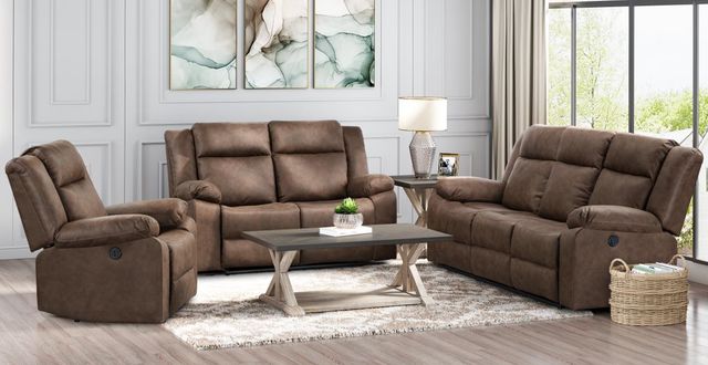 Inspired Home 4034 Riverbank Brown Manual Reclining Loveseat-1