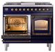 Ilve® Nostalgie II Noblesse 40'' Midnight Blue Pro Style Dual Fuel Range with Burnished Trim-3