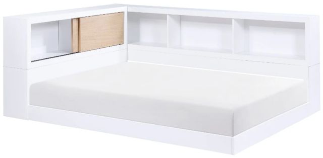 Homelegance® Asker Natural/White Full Bookcase Corner Bed-0