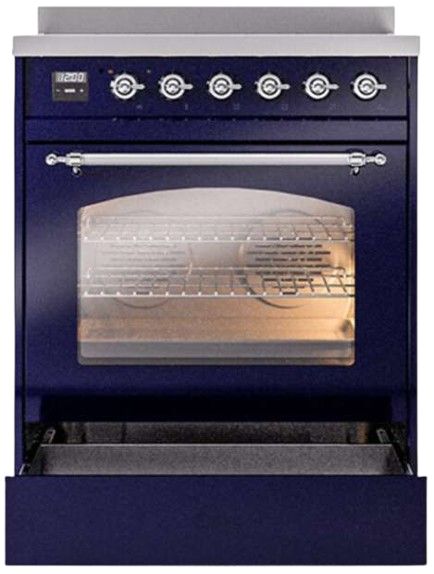 Ilve® Nostalgie II Series 30" Blue Pro Style Induction Range-2