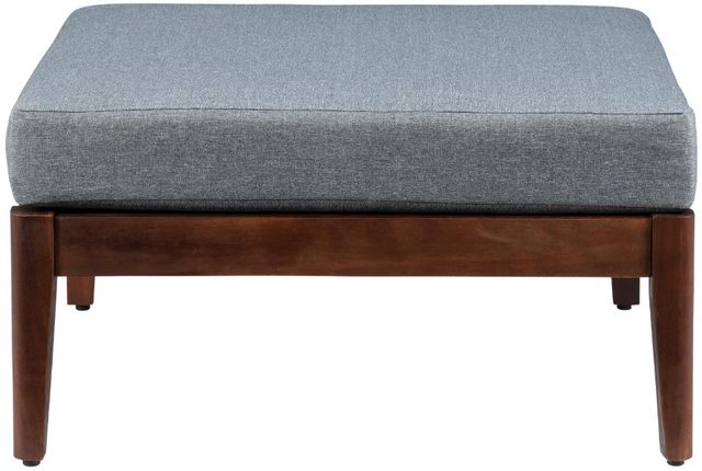 Linon Myrtle Grove Walnut Fabric/Wooden Outdoor Ottoman-2