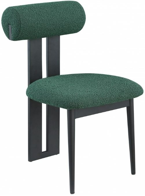 Meridian Furniture Dario Green/Black Boucle Upholstered Dining Chair-0