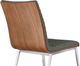 Armen Living Cafe 2-Piece Brushed Stainless Steel/Gray/Walnut Side Chair Set-4