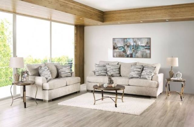 Furniture of America® Leytonstone Cream Loveseat-1