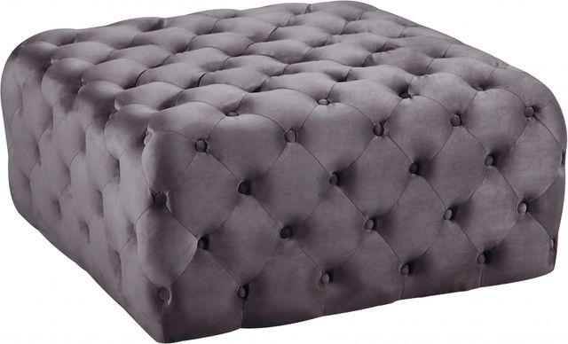 Meridian Furniture Ariel Grey Velvet Ottoman-0