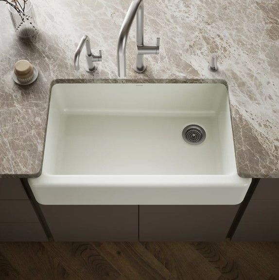 KOHLER® Whitehaven® Dune 36" Undermount Single-Bowl Farmhouse Kitchen Sink-1