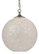 Currey & Company Finhorn Pearl/Antique Silver Leaf Pendant-0