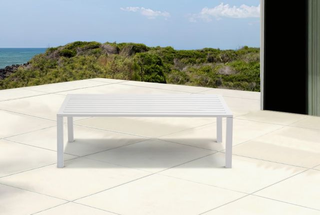 Meridian Furniture Maldives White Aluminum Outdoor Coffee Table-4