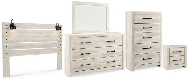 Signature Design by Ashley® Cambeck 5-Piece Whitewash Queen Panel Headboard Bedroom Set-0