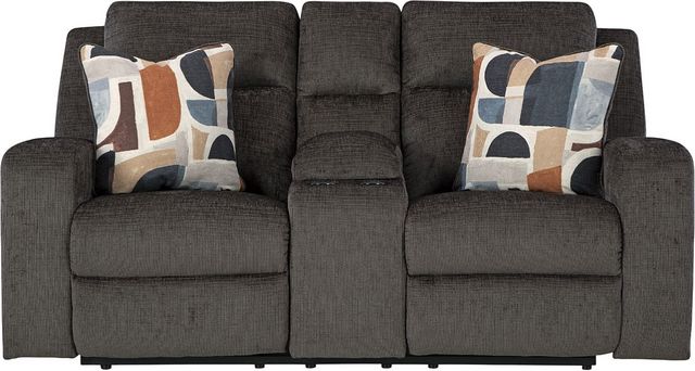 Signature Design by Ashley® Kanlow Dusk Double Reclining Loveseat with Console-1