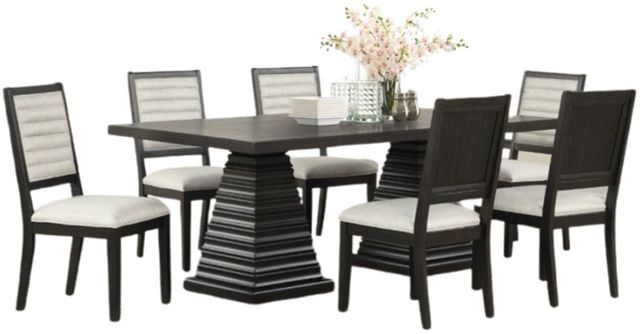 New Classic® Home Furnishings Plateau 7-Piece Rustic Espresso 78" Dining Set-0