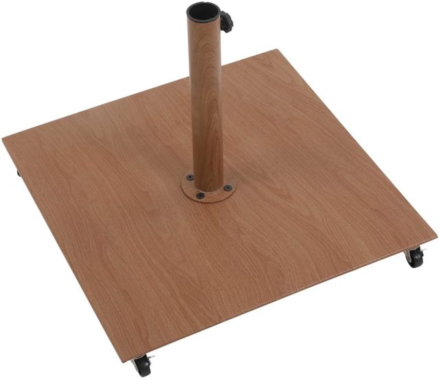 Meridian Furniture Amalfi White/Black/Teak Aluminum Outdoor Patio Umbrella and Base-4