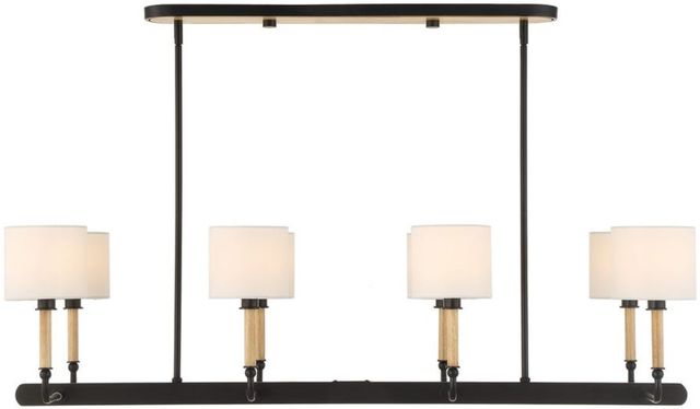 Uttermost® Franconia Matte Black/Natural/White 8-Light Pendant-3