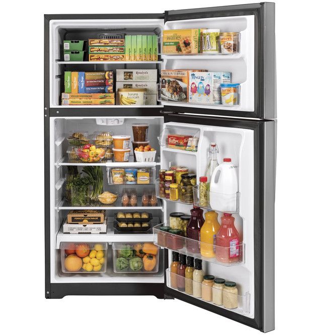 GE® 30" 19.2 Cu. Ft. Fingerprint Resistant Stainless Steel Top Freezer Refrigerator-2