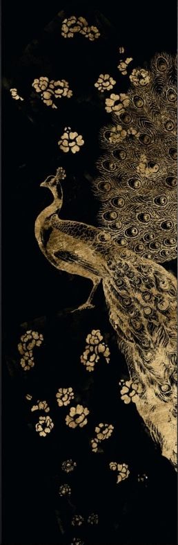 Classy Living Jennifer Goldberger Gilded Peacock Triptych I Wall Art-1