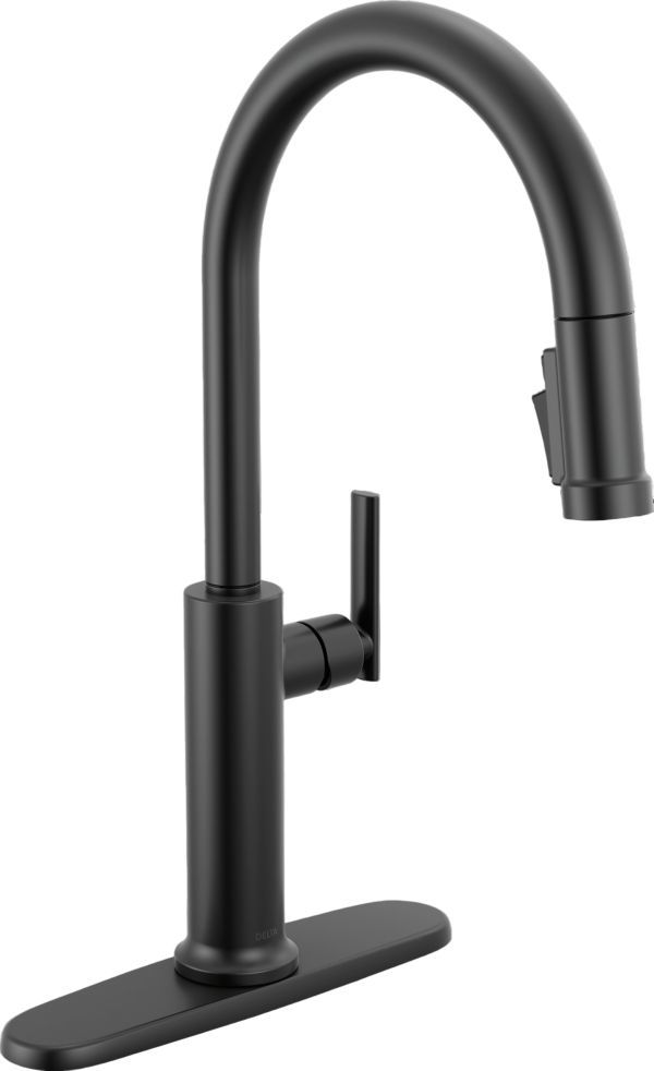 Delta Altado™ Matte Black Single Handle Pull-Down Kitchen Faucet-0