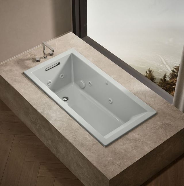 KOHLER® Underscore® Ice Gray 60" X 30" Drop-In/ Undermount Heated Bubblemassage™ Air Bath with Whirlpool-1