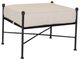 Sunset West Provence Century Pewter Antique Wrought Iron Outdoor Ottoman with Canvas Flax Cushion-0