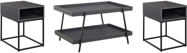 Signature Design by Ashley® Yarlow 3 Piece Black Living Room Table Set-0