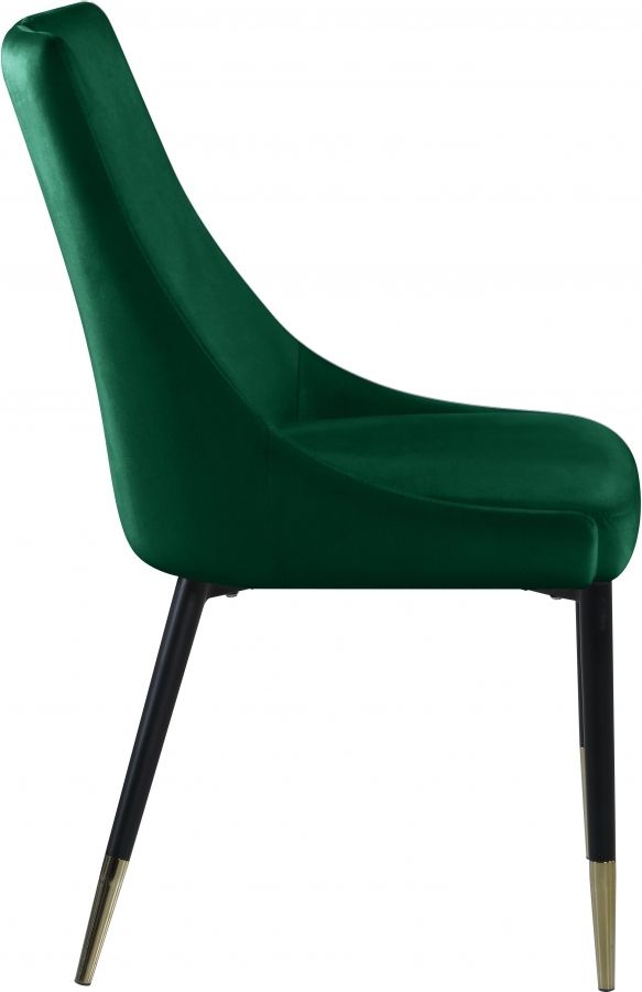 Meridian Furniture Sleek Green Velvet Dining Chair-3