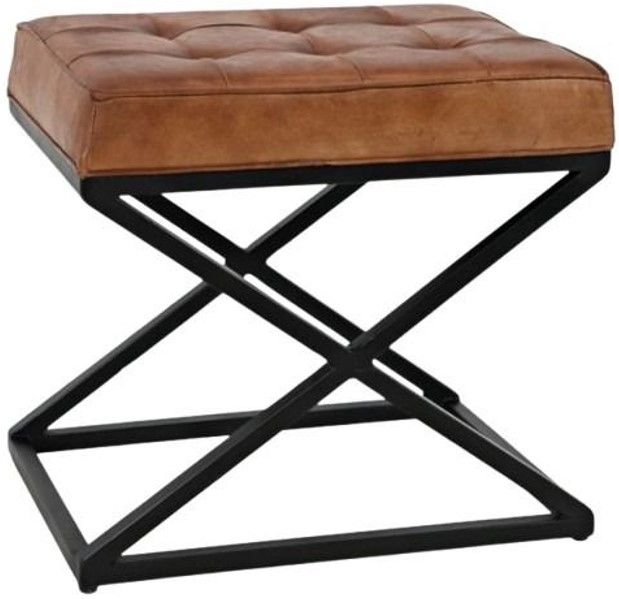 Jofran Inc. Global Archive Hogan Saddle Small Ottoman-0
